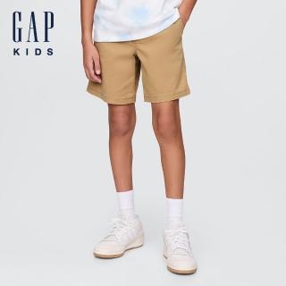 【GAP】男童裝 抽繩鬆緊短褲 布萊納系列-卡其色(736554)