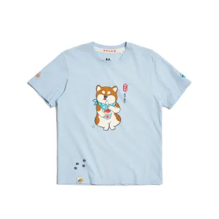 【EDWIN】江戶勝 男裝 勝太郎吃冰短袖T恤(淺藍色)