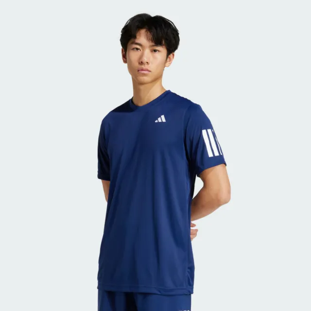 【adidas 愛迪達】Club 3str Tee 男 T恤 運動上衣 休閒短袖 藍 亞版(JN5730)