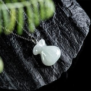 【MoonDy】項鍊 緬甸玉 翡翠項鍊 玉石項鍊 純銀項鍊 吊墜 玉墜 招財 貴人 小福袋 冰種玉 玉石掛