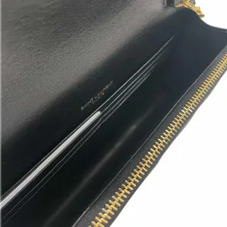 【YSL】CASSANDRE MATELASS☆小羊皮金鏈WOC 鏈包(黑色)
