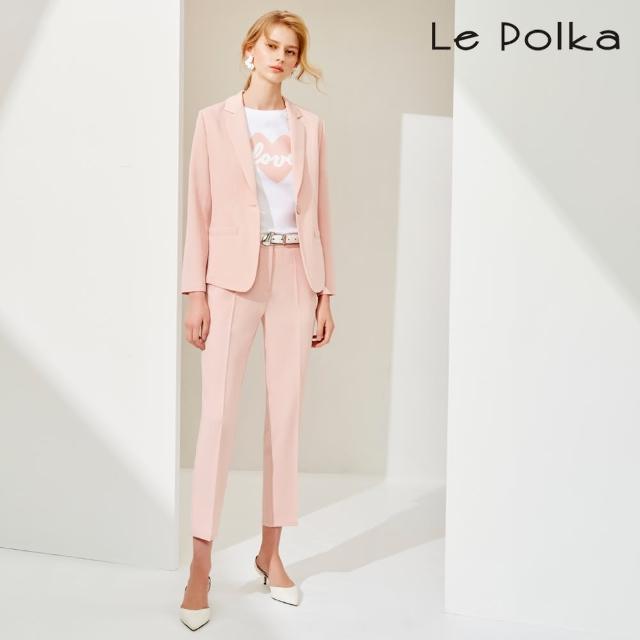 【Le Polka】窄管口袋西裝長褲-女