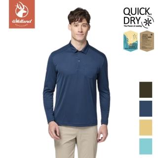 【Wildland 荒野】彈性超涼感排汗POLO機能衣 男 W1632(吸濕排汗 長袖POLO衫 長袖上衣)