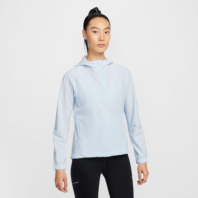 【NIKE 耐吉】外套 女 運動連帽外套 防潑水 AS W NK SWIFT RPL PKBL JKT 藍 HQ0651-423