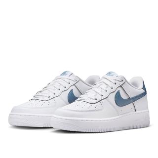 【NIKE 耐吉】休閒鞋 女鞋 大童 運動鞋 AF1 AIR FORCE 1 GS 白藍 FV5948-121