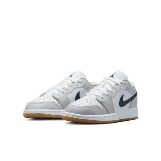 【NIKE 耐吉】休閒鞋 女鞋 大童 運動鞋 AJ1 AIR JORDAN 1 LOW GS 灰白藍 553560-146