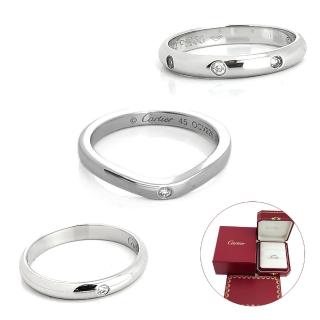 【Cartier 卡地亞】閃電降價一萬元-PT950鉑金鑲鑽戒指-展示品(7款任選)