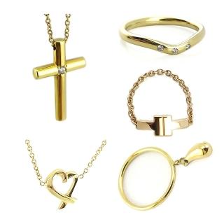 【Tiffany&Co. 蒂芙尼】價差2萬元-18K金項鍊與戒指-展示品(6款任選)