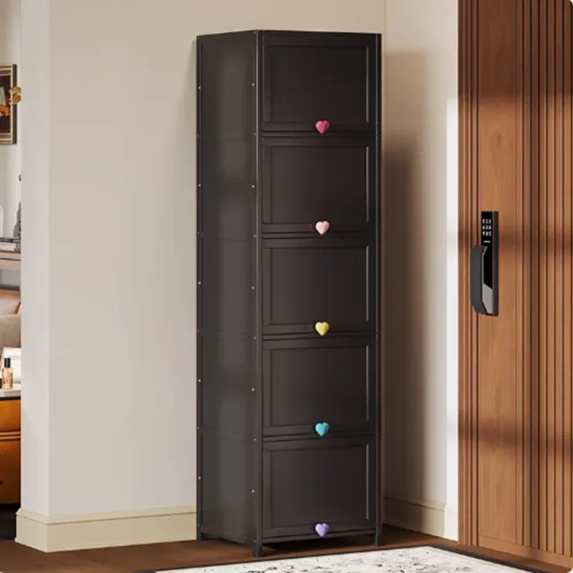 【顧家家居】防塵鞋架 超薄鞋櫃 多層鞋架(40×32×172cm/內推式翻門/32cm寬度/360°密封/預售15天)