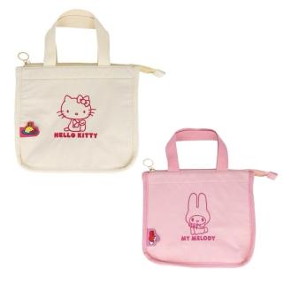 【小禮堂】Sanrio 三麗鷗 保冷手提午餐袋 坐姿款 Kitty 美樂蒂(平輸品)