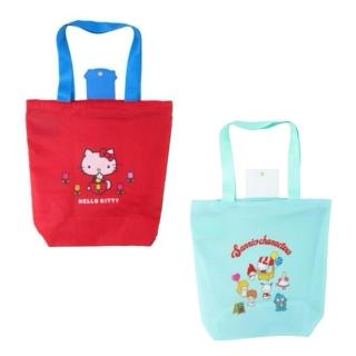 【小禮堂】Sanrio 三麗鷗 雙層保冷環保購物袋 Kitty 大集合(平輸品)