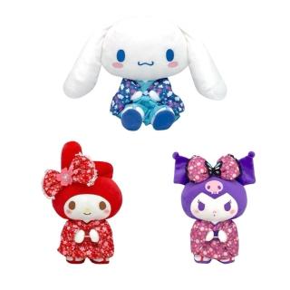 【小禮堂】Sanrio 三麗鷗 絨毛玩偶娃娃 M 和服款 美樂蒂 酷洛米 大耳狗(平輸品)