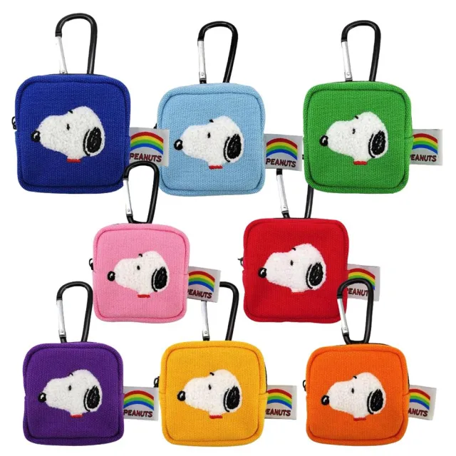 【小禮堂】雙11 Snoopy 史努比 方形登山扣收納包 側臉款(平輸品)