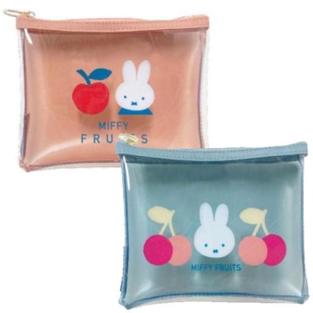 【小禮堂】母親節禮物 Miffy 米飛兔 透明拉鍊化妝包 水果款(平輸品)