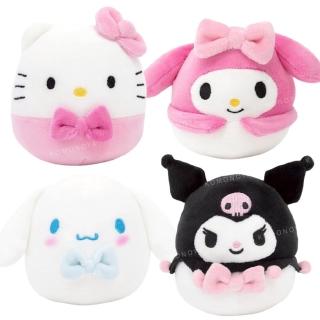 【小禮堂】Sanrio 三麗鷗 Hello Kitty 絨毛玩偶娃娃 圓滾滾蝴蝶結款(平輸品)