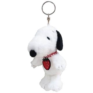 【小禮堂】Snoopy 史努比 絨毛玩偶吊飾 草莓款(平輸品)