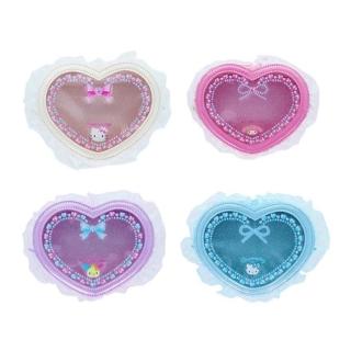【小禮堂】Sanrio 三麗鷗 愛心造型透明視窗收納包 芭蕾款 Kitty 美樂蒂 花小兔 洽咪(平輸品)