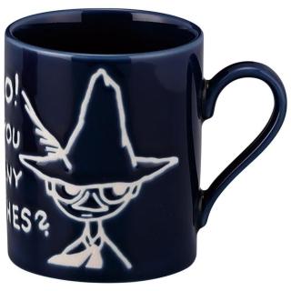 【小禮堂】Moomin 嚕嚕米 陶瓷馬克杯 320ml 深藍阿金(平輸品)