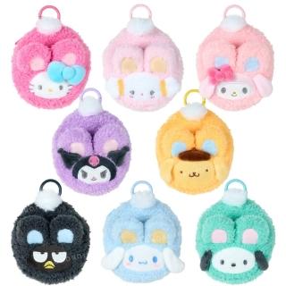 【小禮堂】Sanrio 三麗鷗 絨毛造型零錢包吊飾 2025蛋蛋幸福 Kitty 美樂蒂 大耳狗(平輸品)