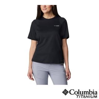 【Columbia 哥倫比亞】女款-超防曬UPF50快排短袖上衣-黑色(UAR55440BK/JS)