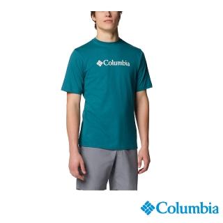 【Columbia 哥倫比亞】男款- 短袖上衣-青藍色(UJO15860EB/JS)