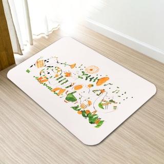【怪獸】新銳設計師 10秒頂吸 軟式珪藻土吸水地墊 吳欣芷 60x40cm(吸水地墊 軟式珪藻土 珪藻土地墊)