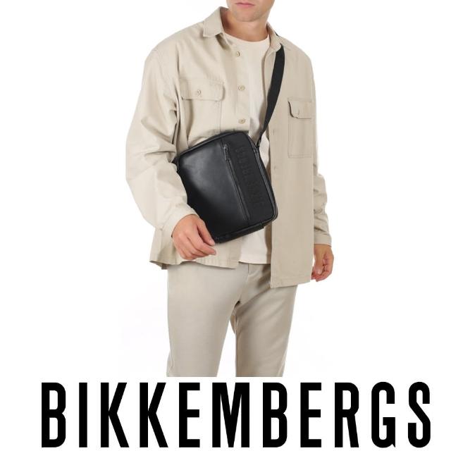 【Bikkembergs】義大利原裝進口 限量3折 頂級皮革肩背包 698P 全新專櫃展示品(黑色)