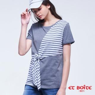 【BLUE WAY】女款 前後穿圓領綁帶 短袖 上衣-ET BOiTE 箱子