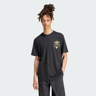 【adidas 愛迪達】短袖上衣(JP2672 男款 ORIGINALS休閒寬鬆T恤 漢堡薯條印花 黑)