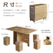 【IHouse】新團圓 台灣製移動式收納1桌6椅+電器櫃/餐櫃/餐桌櫃/餐廳組合(免組裝)