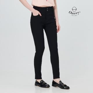 【OUWEY 歐薇】高彈仿黑縲縈牛仔窄管緊身褲(黑；S-L；3252328647)