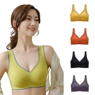 【小天兒】5件組時尚撞色無鋼圈運動內衣(顏色隨機 聚攏背心背扣/運動/女內著/無痕內衣/冰絲內衣)