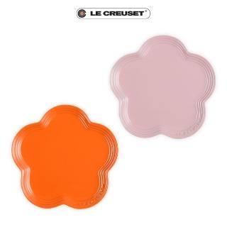 【Le Creuset】瓷器花型淺盤-23cm(亮粉/南瓜橘-無盒)