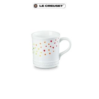 【Le Creuset】瓷器馬克杯 400ml(繽紛愛心白-無盒)