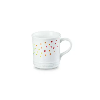 【Le Creuset】瓷器馬克杯 400ml(繽紛愛心白-無盒)