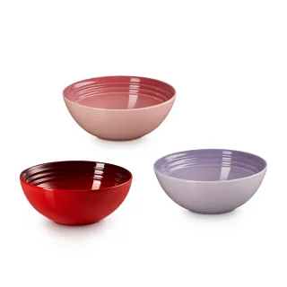 【Le Creuset】瓷器早餐穀片碗16cm(櫻花粉/櫻桃紅/藍鈴紫-無盒)