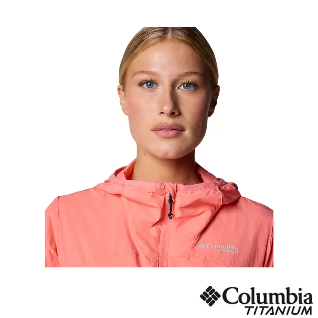 【Columbia 哥倫比亞】女款-超防曬UPF50防潑水風衣-曙光粉(UWR73110AW/JS)