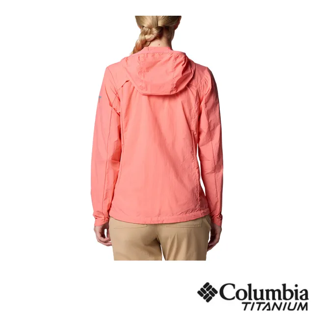 【Columbia 哥倫比亞】女款-超防曬UPF50防潑水風衣-曙光粉(UWR73110AW/JS)