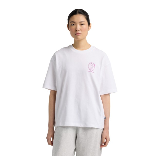 【NEW BALANCE】NB 藝術家款上衣 短T 運動 休閒  女 白色(WT51940WT-F)
