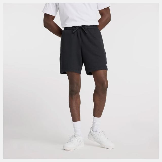 【NEW BALANCE】NB 棉質短褲 運動 休閒 刷毛 男 黑色(MS41520BK-F)