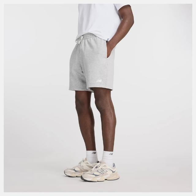 【NEW BALANCE】NB 棉質短褲 運動 休閒 刷毛 男 灰色(MS41520AG-F)