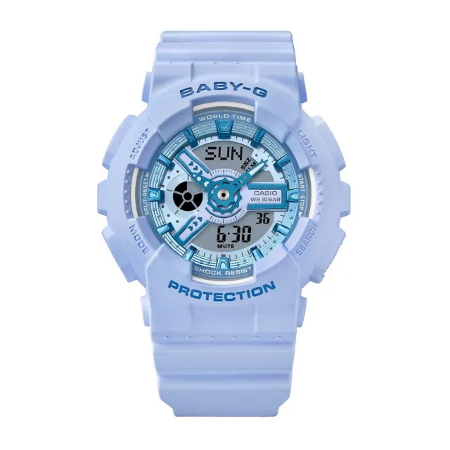 【CASIO 卡西歐】BABY-G  Y2K 鮮豔時尚 雙顯錶 電子錶-43.4mm藍(BA-110YK-2A)