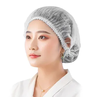 【HH】理享家 白色雙筋200入組 透氣工作防塵帽(廚師帽 浴帽 護髮帽 安全帽內襯 手術帽 安全帽頭套 網帽)