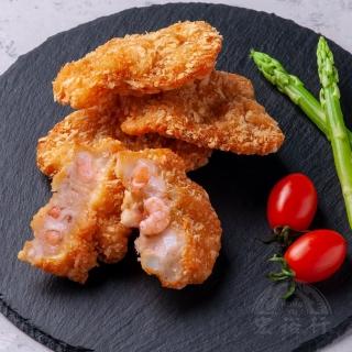 【宏裕行】超厚實黃金花枝蝦排(3盒 10-13片入/600g/盒)
