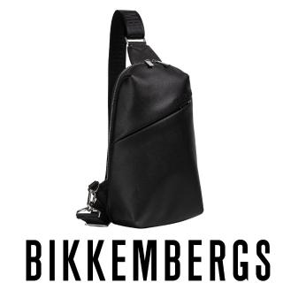 【Bikkembergs】義大利原裝進口 頂級皮革斜背包 986P(黑色)