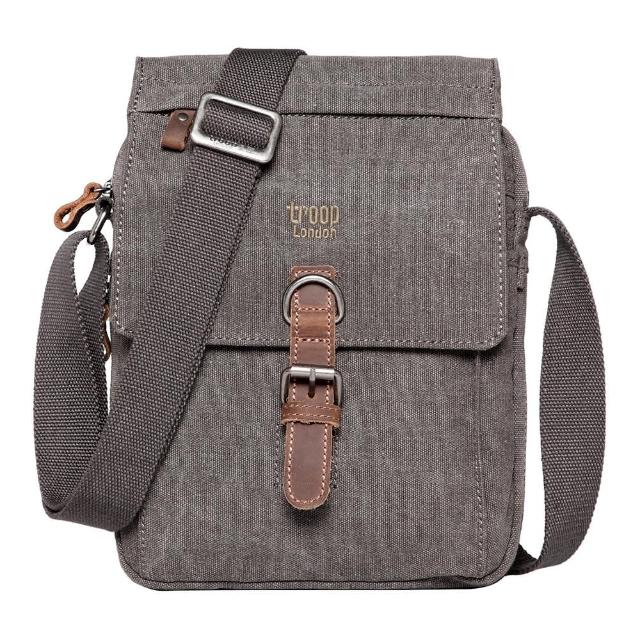 【Troop London】母親節禮物 大容量休閒帆布斜背包TRP0211(經典 時尚 實用)