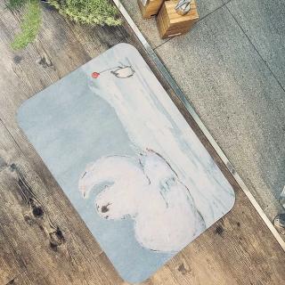 【怪獸】新銳設計師 10秒頂吸 軟式珪藻土吸水地墊 DUCKY SHEN 60x40cm(吸水地墊 軟式珪藻土 珪藻土地墊)