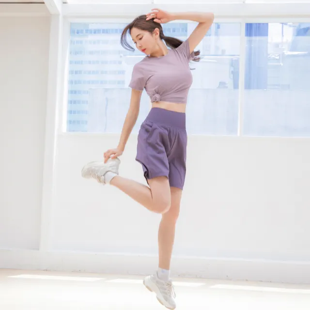 【BODYAIR】任2入 高包腰腹彈力五分闊腿褲(瑜珈.運動.慢跑.透氣.舞蹈.運動褲)