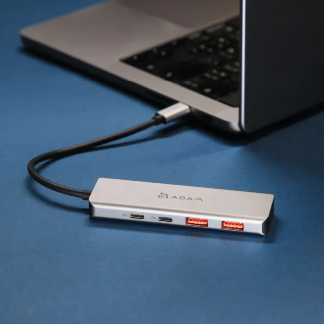 【ADAM 亞果元素】Hub A04 USB-C Gen2 四合一高速資料傳輸集線器(最輕巧高速的資料傳輸)