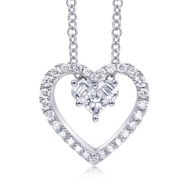 【點睛品】Lady Heart  28分 心心相印 18K金鑽石項鍊